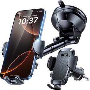 【من الدرجة العسكرية الحقيقية】 yru حامل هاتف سيارة 【تم ترقيته أقوى وقابلة للدوار كوب شفط】 تركيب الهاتف الخليوي للهاتف الزجاجي ، داش الشاحن in Kuwait