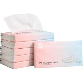 عبوات مناديل السيارة 300 ورقة عبوات مناديل الوجه لحامل مناديل قناع السيارة، حاوية صندوق أنابيب مناديل السفر مناسبة تمامًا لحامل أكواب السيارة in Kuwait