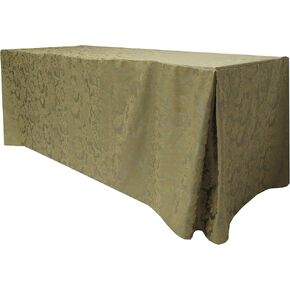 Ultimate Textile -2 Pack- Miranda 8 ft. Damask Fitted Tablecloth - Fits 30 x 96-Inch Rectangular Tables - 36" H, Sage Green in Saudi Arabia