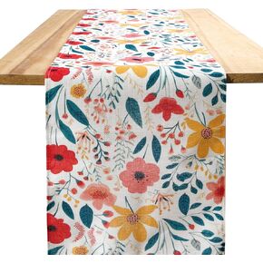 مفارش طاولة بطول 72 بوصة من الكتان بنمط الأزهار لطاولة تناسب المرأة الرائدة وإكسسوارات المطبخ مثالية للمنزل وحفلات الزفاف هدية الترحيب بالمنزل الجديد للنساء in Kuwait