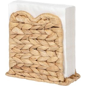 Kriitools Wicker Rattan Napkin Holder for Table, Kitchen Dining, Bar, Coffee Table, Farmhouse Rustic Boho Home Decor Paper Holder, Scalloped, Water Hyacinth, Natural in Kuwait