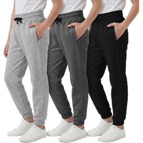 بنطال رياضي للأولاد من الصوف مكون من 3 قطع من سراويل رياضية للتمرين في صالة الألعاب الرياضية للأولاد والأطفال من القطن مع جيوب in Kuwait