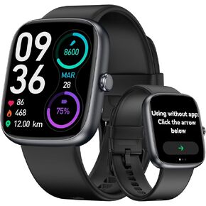 ساعة ذكية للنساء والرجال، شاشة لمس عالية الدقة 1.83 بوصة IP68 مقاومة للماء لتتبع اللياقة البدنية مع اتصال بلوتوث، ساعة لياقة بدنية مع مراقب معدل ضربات القلب/النوم، 120+ وضع رياضي، ساعة ذكية لأجهزة Android وiPhone in Kuwait