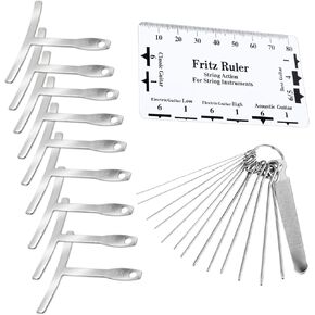 11 Pcs Guitar Luthier Tools Set 9 Guitar Radius Gauge and 1 String Action Gauge Ruler Measuring Tool with Needle File for Guitars and Bass Setup Repair Tool Kit in Kuwait