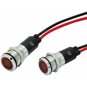 Alpinetech PL12M 12mm 1/2" 220V AC LED Metal Signal Indicator Pilot Dash Light… (Green) (Pack of 2) in Kuwait