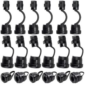 12pcs Strain Relief Cord Connector, Black Power Cord Strain Relief Nylon Round Insulating Cable Bush for Office Home Wire Cover Management 6N-4 4N-4 in Kuwait