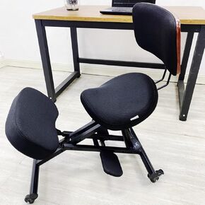 Saddle Chair Ergonomic Office Saddle Kneeling Chair with Mesh Pad, Black Lab Rolling Angled Chair Steel Frame, Home/Shop/Classroom Adjustable Stool in Saudi Arabia