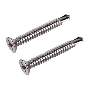#10x2 "الصفائح المعدنية مسامير الحفر الذاتي 410 الفولاذ المقاوم للصدأ فيليبس غاطسة رئيس مسطح برغي حافر ذاتيًا 50 قطعة in Kuwait
