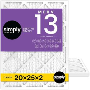 ببساطة 20x25x4 مرشح الهواء ، MERV 11 ، MPR 1000 ، عبوة 2 ، فلتر الهواء الفرن لـ HVAC (الحجم الفعلي: 19.5 "x24.5" x3.63 ") الغبار والحيوانات الأليفة والتحكم في الحساسية in Kuwait