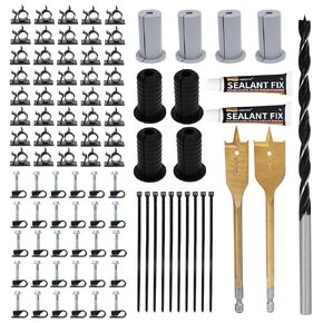 مجموعة توجيه كابل Starlink مع لقمة مثقاب لتقوية الأشياء بأسمائها الحقيقية مقاس 3/4 بوصة و5/16 بوصة و1 بوصة، وروابط الكابلات، وحلقات جلبة الجدار، ومجموعة تركيب كابل مشابك الحائط، لطبق Starlink Gen 2/3 وإعداد Mini Ethernet. in Kuwait