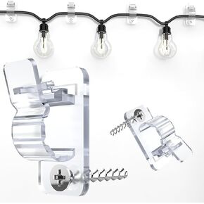 60 حزمة من مشابك الإضاءة الخارجية الشفافة، خطافات لولبية، وشماعات كابلات مقاومة للطقس ومشابك لتعليق الأضواء الخيالية لعيد الميلاد والمهرجانات والفناء والسياج in Kuwait