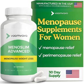 VoomVaya MenoSlim المتقدم لفقدان الوزن بعد انقطاع الطمث للنساء - مكملات انقطاع الطمث للنساء مع البربرين والكوهوش الأسود والأشواغاندا والأكتيبونين - 60 كبسولة in Kuwait