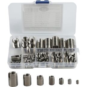 لإدراج خيط التنصت الذاتي من الفولاذ المقاوم للصدأ لـ -، 50 عبوة، إصلاح وتعزيز الخيوط في المواد الناعمة، فضي in Kuwait