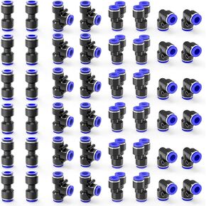 48 عبوة 1/4 بوصة OD ادفع لتوصيل مجموعات التركيبات وتركيبات خط الهواء وأطقم الخراطيم لتطبيقات التوصيل السريع in Kuwait