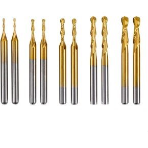 10 قطعة الكرة الأنف نهاية مطحنة CNC راوتر بت 3.175 مللي متر عرقوب CNC دوامة قاطعة المطحنة القصدير المغلفة الكرة الأنف راوتر بت النجارة القاطع in Kuwait