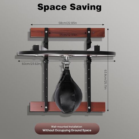 مجموعة منصة حقيبة سرعة مثبتة على الحائط شديدة التحمل، حقيبة سرعة قابلة للتعديل لمعدات تدريب الارتفاع معدات تدريب الملاكمة مع كرة سرعة من البولي يوريثان لصالة الألعاب الرياضية المنزلية in Kuwait