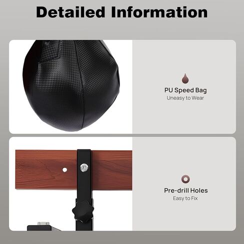 مجموعة منصة حقيبة سرعة مثبتة على الحائط شديدة التحمل، حقيبة سرعة قابلة للتعديل لمعدات تدريب الارتفاع معدات تدريب الملاكمة مع كرة سرعة من البولي يوريثان لصالة الألعاب الرياضية المنزلية in Kuwait