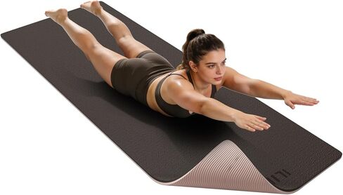 ILILI Yoga Mat, Thick Soft Exercise Mat for Home Gym, Anti-Tear Cushioned Mat for Men Women, 76"x32.7"x0.35" for Stretching, Pilates&Fitness Workouts in Saudi Arabia