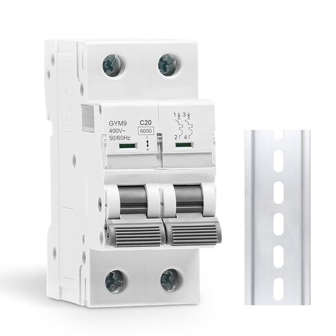 قاطع دائرة مصغر 25 أمبير تيار متردد 120 فولت/240 فولت، مفتاح فصل الطاقة الشمسية ثنائي القطب، قاطع دائرة مثبت على سكة DIN، رحلة مغناطيسية حرارية، عازل بطارية RV، نظام PV MCB، معتمد من CE C25 in Kuwait