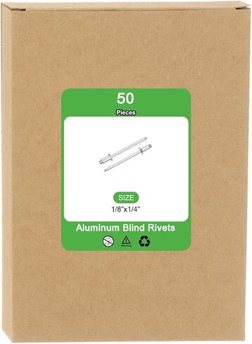 50 قطعة من uxcell 1/8"x1/4" برشام أعمى غاطس من الألومنيوم، مسامير عمياء من النوع المفتوح للاستخدام بنفسك، الصفائح المعدنية، إصلاحات السيارات، الأثاث، القوارب، وأعمال مجاري الهواء (فضي) in Saudi Arabia