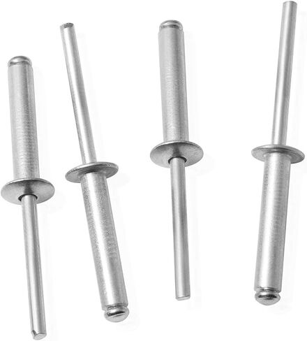 100pcs 1/4" x 3/4" Aluminum Blind Rivets, Silver, 6.4x 19mm Pop Rivets in Kuwait