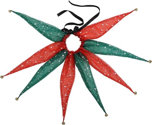 ANDHOM طوق عيد الميلاد للديكور شبكة مدببة طوق المهرج اكسسوارات الرقبة مع أزياء جرس جلجل in Kuwait