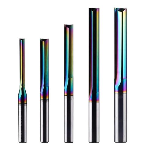 10pcs Router Bits Straight End Mill Milling Cutter 3.175mm 4mm 6mm 8mm Shank 2 Flutes Straight Slot Milling Cutter DLC Coating Solid Carbide CNC Router End Mill Tools(3.175x3.175x22x45L) in Saudi Arabia