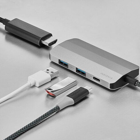 منافذ Insignia USB-C Hub 4 ، HUB 3.0 HUB ، USB C Flitter للكمبيوتر المحمول مع منفذ طاقة Type-C ، موسع USB لـ IMAC Pro ، MacBook Air ، iPad ، الكمبيوتر اللوحي. Windows ، Linux ، Acer PC in Kuwait