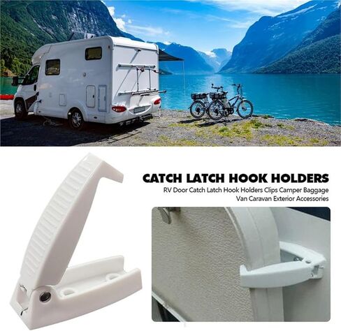 مزلاج حامل باب الصيد للمنزل المتنقل قافلة شاحنة فان السفر الأمتعة Rv اكسسوارات الأبيض ABS السيارات التصميم 1 قطعة in Kuwait