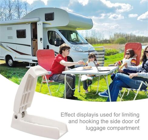 مزلاج حامل باب الصيد للمنزل المتنقل قافلة شاحنة فان السفر الأمتعة Rv اكسسوارات الأبيض ABS السيارات التصميم 1 قطعة in Kuwait