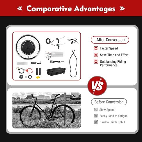 1000W 48V Electric Bike Conversion Kit with LED Display,20"Front Wheel Hub Waterproof Electric Bicycle Hub Motor Conversion Powerful Motor E-Bike Conversion Kit,PAS System&Controller&Thumb Throttle in Kuwait