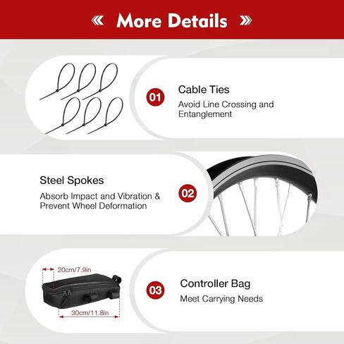 1000W 48V Electric Bike Conversion Kit with LED Display,20"Front Wheel Hub Waterproof Electric Bicycle Hub Motor Conversion Powerful Motor E-Bike Conversion Kit,PAS System&Controller&Thumb Throttle in Kuwait