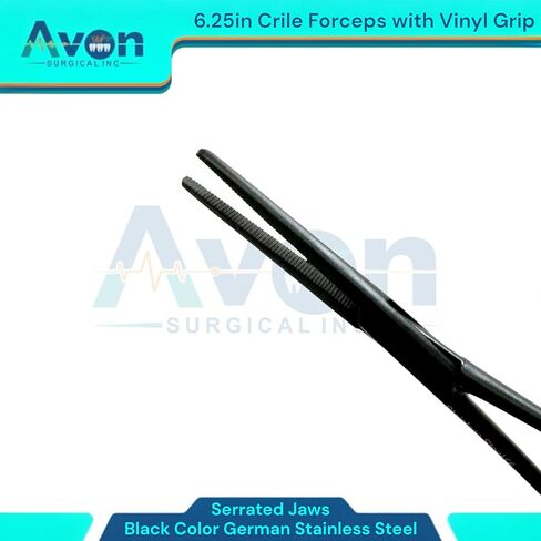 6.25" Multi-Purpose Hemostat Forceps Pliers, Locking, Red Vinyl Grip Handle, Black, German Stainless Steel | Fishing Pliers, Fish Hook Removing, Crafts, Electronics (Set of 2) in Kuwait