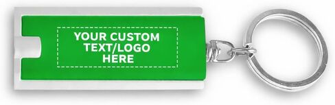 DISCOUNT PROMOS 100 Flashlight Keychains Pack - Customizable Text, Logo - Rectangle, Plastic - Black in Kuwait