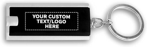 خصم Promos 100 حزمة مفاتيح المصباح - نص قابل للتخصيص ، شعار - مستطيل ، بلاستيك - أسود in Kuwait