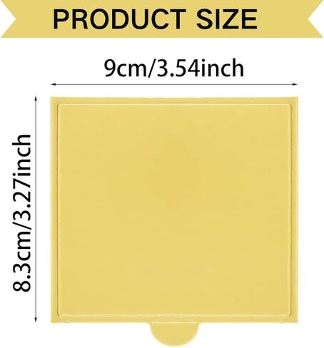 100 Pcs Mini Cake Boards 3 inch Gold Square Base Paper Cupcake Dessert Plates for Wedding Birthday Party Baby Shower in Saudi Arabia