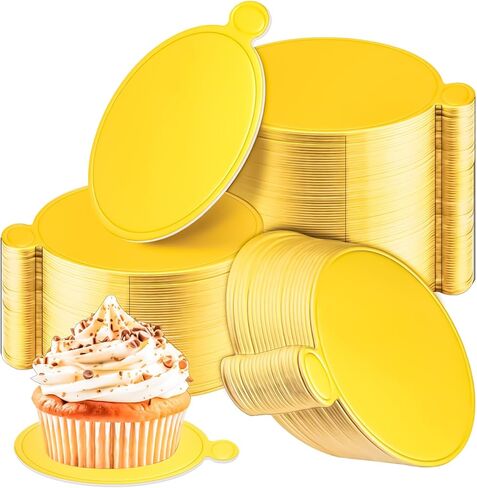 MotBach 300Pcs Mini Cake Boards 3.15inch Gold Round Cake Circle Base, Mini Round Dessert Circle Base Board, Small Paper Cake Cardboard Mousse Cupcake Bases Plates for Baking Party DIY Wedding Birthday in Saudi Arabia
