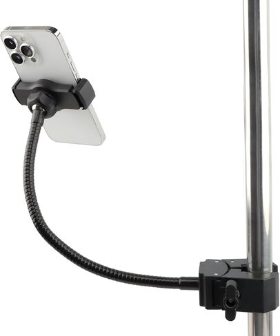 Mic Stand Phone Holder,11.81" Long Flexible Gooseneck Arm,360°Adjustable Phon e Holder for Microphone Stand, Phone Music Stand Holder for iPhone, Samsun g Galax-y and more in Saudi Arabia