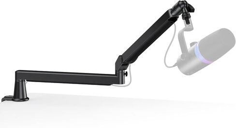 Low Profile Mic Arm, Cable Management Microphone Boom Arm, Full Aluminum Adjustable Mic Stand with Desk Clamp, 360°Rotatable Heavy Duty Microphone Stand for Streaming, Podcasting, Recording in Kuwait