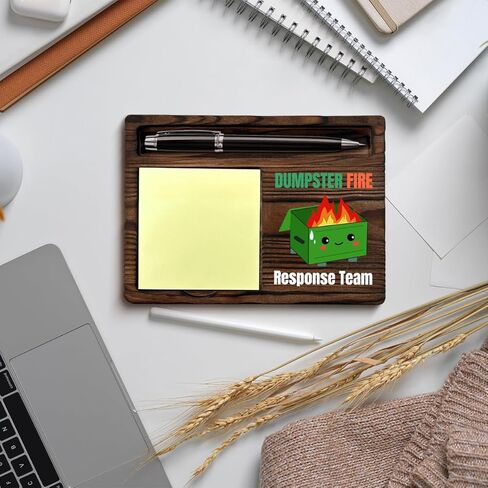 Dumpster Fire Sticky Note Holder Funny Gag Office Gifts for Boss Coworkers Employee Teammates, Dumpster Fire Response Team Post It Note Dispenser for Office Cubicle Desk Decor in Kuwait