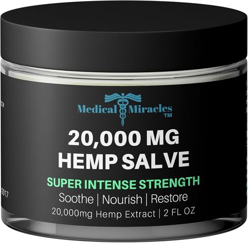 Medical Miracles NEW Hemp Salve Super Intense Strength 20,000 MG. Ideal for HIPS, Joints, Neck, Back, Elbows, Fingers, Hands, and Knees. in Kuwait