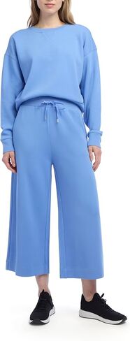 Danskin Women's 2 Piece Pique Luxe Crew Neck Pullover Gaucho Lounge Set in Saudi Arabia