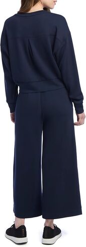 Danskin Women's 2 Piece Pique Luxe Crew Neck Pullover Gaucho Lounge Set in Saudi Arabia