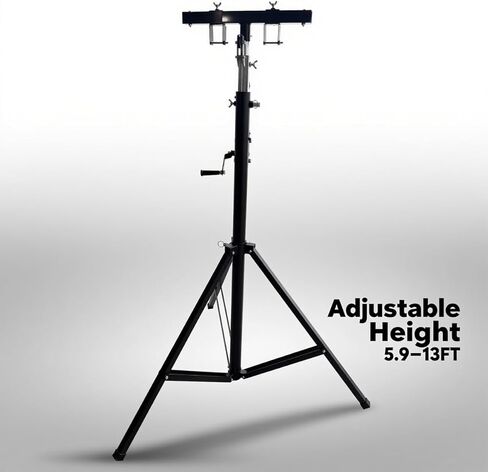 حامل تروس إضاءة DJ من INTBUYING، حامل كرنك إضاءة محمول، ارتفاع قابل للتعديل 5.9-13FT، سعة 80 كجم/176 رطل لمراحل فرق إضاءة DJ، البار، والولائم، والحفلات in Saudi Arabia
