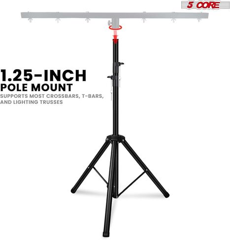 5 أساسيات DJ Light Stand نظام تروس إضاءة المسرح ارتفاع قابل للتعديل من 39 إلى 100 بوصة حامل T بار للخدمة الشاقة محمول لرحلة الإضاءة الطويلة in Saudi Arabia
