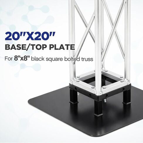 Tandefio 20" x 20" Truss Base Plate for Stage Lighting, Heavy Duty Steel Base for Box Truss F34/F32 Compatible with Bolts, Black in Saudi Arabia