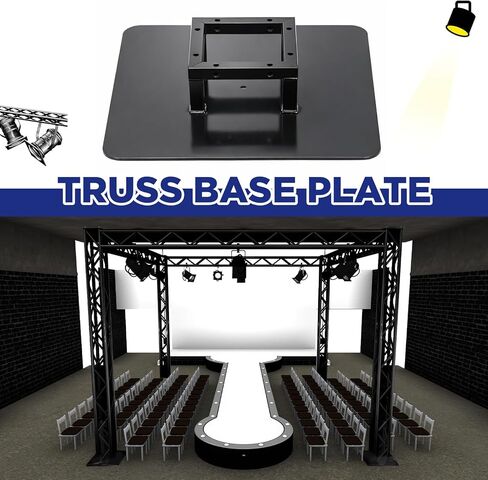 Tandefio 20" x 20" Truss Base Plate for Stage Lighting, Heavy Duty Steel Base for Box Truss F34/F32 Compatible with Bolts, Black in Saudi Arabia