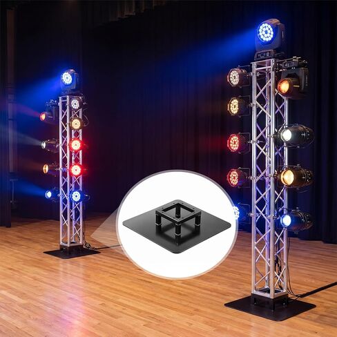Tandefio 20" x 20" Truss Base Plate for Stage Lighting, Heavy Duty Steel Base for Box Truss F34/F32 Compatible with Bolts, Black in Saudi Arabia
