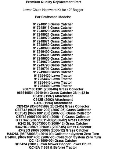 Replacement for Craftsman 42" Lower Chute Latch Hook Hardware Kit for 917249491 917249670 OEM in Saudi Arabia
