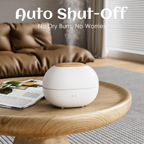 Soulorigin 100ml Mini Essential Oil Diffuser, Portable Aromatherapy Diffuser with Warm Light, One-Button Control, Auto Shut-Off, Quiet Ultrasonic Mist for Home, Travel, Yoga, Meditation (White) in Saudi Arabia